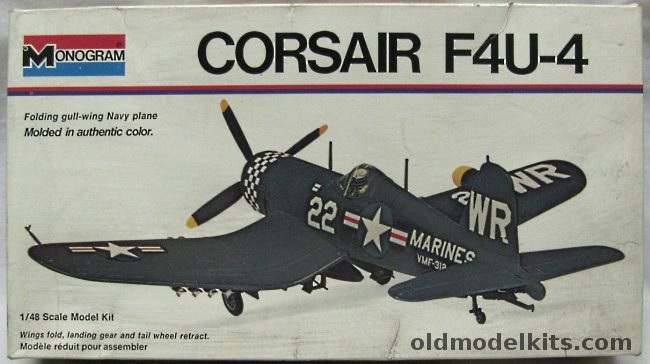 Monogram 1/48 Chance Vought F4U-4 Corsair White Box Issue - (F4U4), 6833 plastic model kit